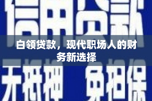 八里白领贷款，现代职场人的财务新选择