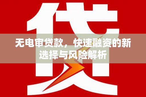 汝阳无电审贷款，快速融资的新选择与风险解析